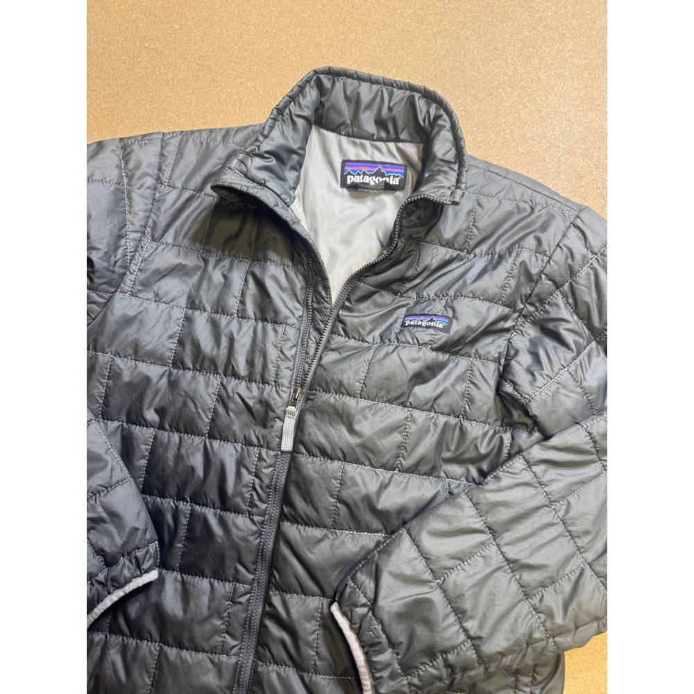 Patagonia Nano Puff Jacket Kids XL 14 Charcoal Grey Insulated Quilted Puffer